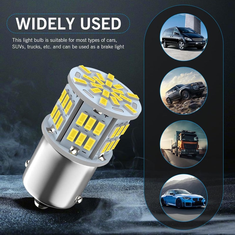 waswale 2 PCS 1156 LED Bulb Reversing Light, Single Contact 6800K Super Bright Turn Signal Bulb, 1141 1003 7506 BA15S Bulb, Universal for Most Cars (White) - Image 4